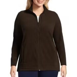 Jason Maxwell Super Soft Fleece Full Zip Jacket, Chocolate Brown, XL